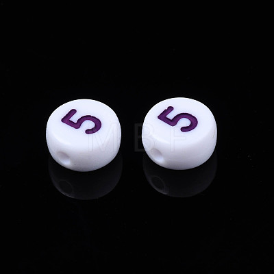 White Opaque Acrylic Beads MACR-T038-18-5-1