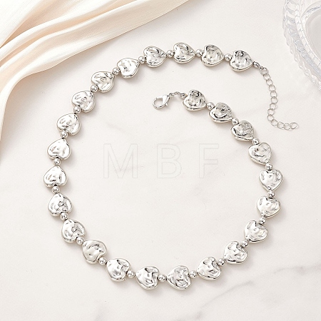 CCB Plastic Heart Beaded Necklaces NJEW-JN05841-01-1