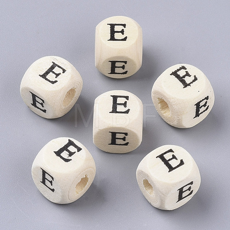 Printed Natural Wood Beads WOOD-T026-001E-1