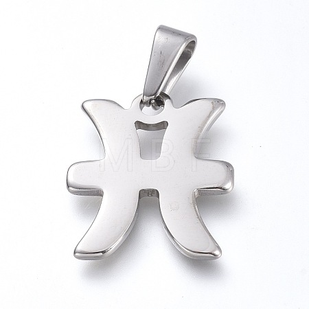 Non-Tarnish 304 Stainless Steel Pendants STAS-L210-06B-P-01-1