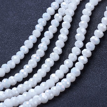 Electroplate Glass Beads Strands EGLA-A034-P6mm-B18-1