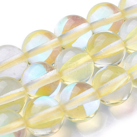 Synthetic Moonstone Beads Strands G-F143-8mm-13-1