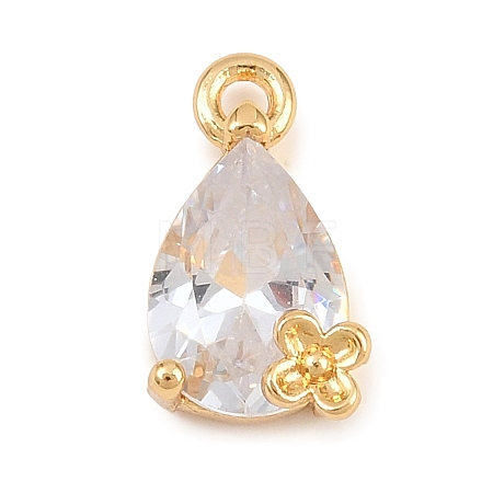 Brass Micro Pave Cubic Zirconia Charms KK-D265-01E-G-1