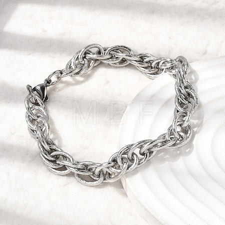 201 Stainless Steel Mariner Link Chain Bracelets for Men STAS-T077-02P-1