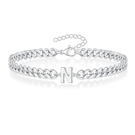 Letter 304 Stainless Steel Link Bracelets FS-WG7830E-38-1
