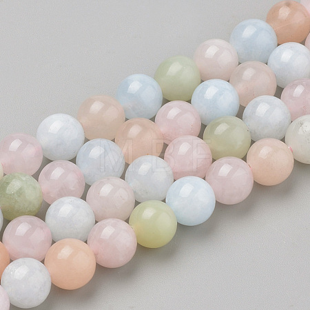 Natural Morganite Beads Strands G-Q961-08-6mm-1