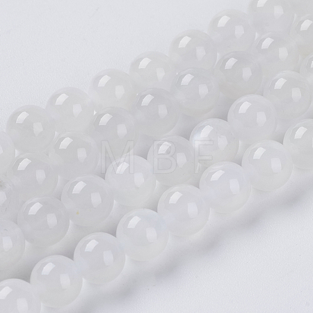 Natural White Moonstone Beads Strands G-G559-6mm-1
