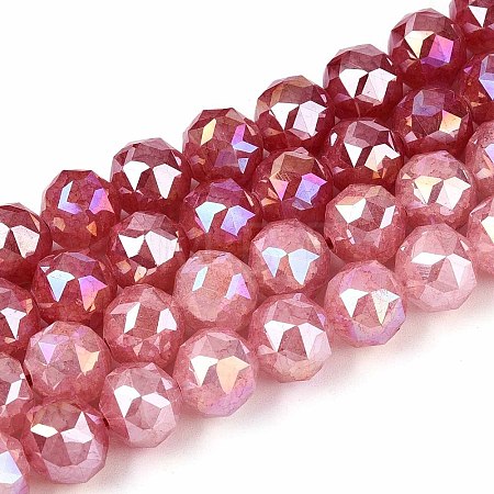 Anti-Tarnish Electroplate Glass Beads Strands GLAA-N064-10mm-09-1