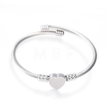 Tarnish Resistant 316 Surgical Stainless Steel Torque Bangles X-BJEW-D437-A37-P-1