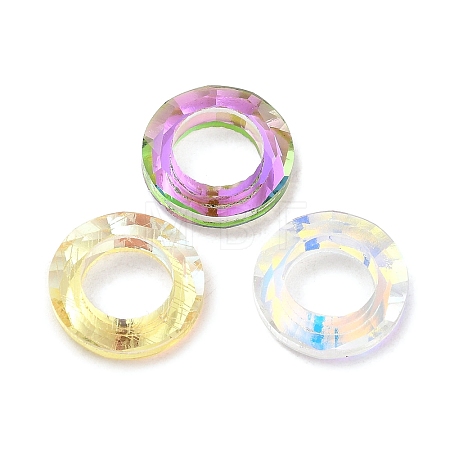 Electroplate Transparent Glass Linking Rings GLAA-F126-01-1