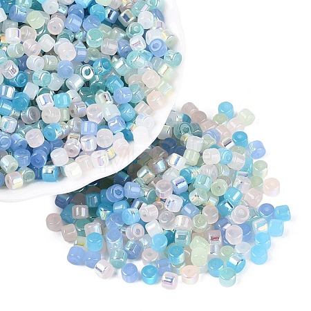 FGB Imitation Jade Colours Glass Seed Beads SEED-Q040-07A-C06-1
