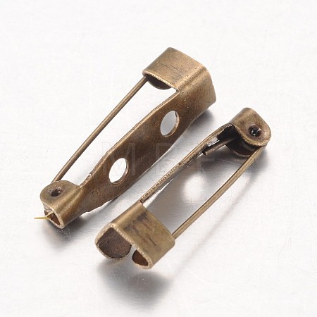 Nickel Free Antique Bronze Iron Pin Backs Brooch Safety Pin Findings X-E035Y-NFAB-1
