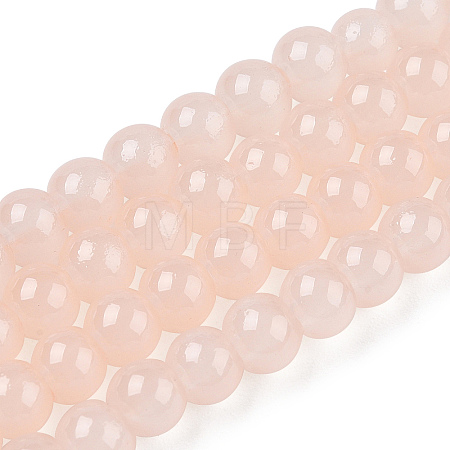 Baking Paint Imitation Jade Glass Round Bead Strands DGLA-Q021-4mm-42-1