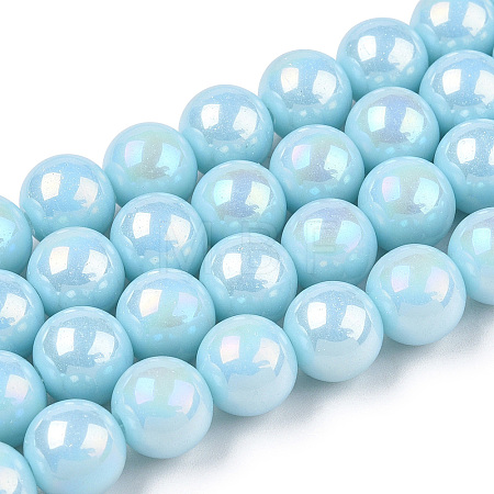 Electroplate Opaque Glass Beads Strands GLAA-T032-P4mm-AB10-1