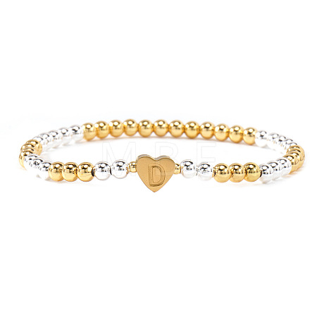 Brass Beads Stretch Bracelets for Women CW0227-14-1
