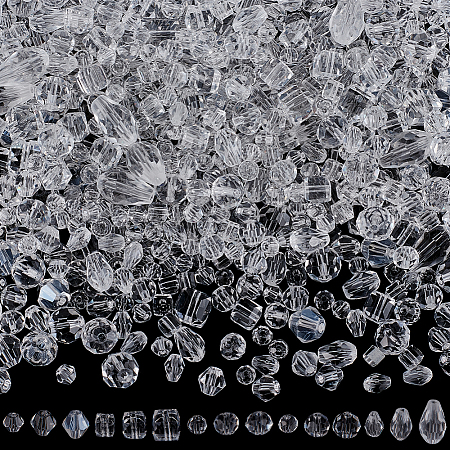 820Pcs Transaparent Glass Beads Strands GLAA-SP0001-40-1