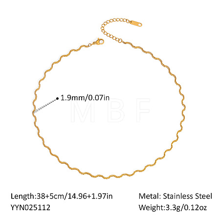 Stainless Steel Wavy Snake Chain Necklaces for Women LS-MB0752-1-1