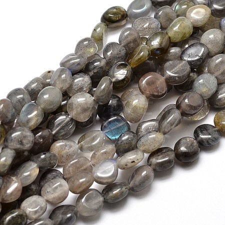 Natural Labradorite Nuggets Beads Strands G-J336-08-1