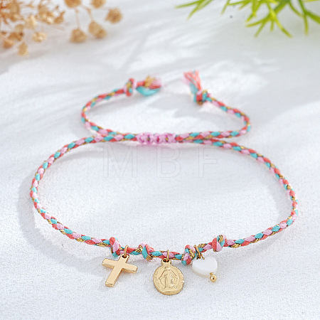 Religion Brass & Natural Shell Charm Bracelets KR4902-5-1