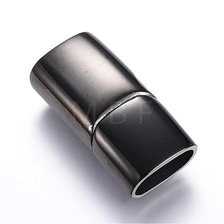 304 Stainless Steel Magnetic Clasps with Glue-in Ends STAS-D159-28B-1