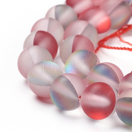 Synthetic Moonstone Beads Strands G-R375-8mm-A17-1