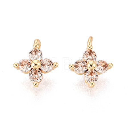 Brass Micro Pave Cubic Zirconia Pendants KK-D356-07I-G-1