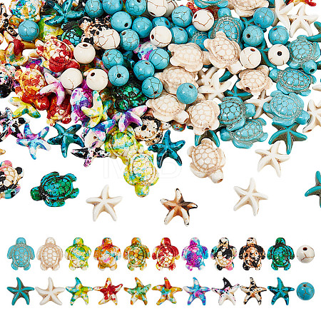 Synthetic Turquoise Dyed Beads Strands FIND-NB0005-46-1