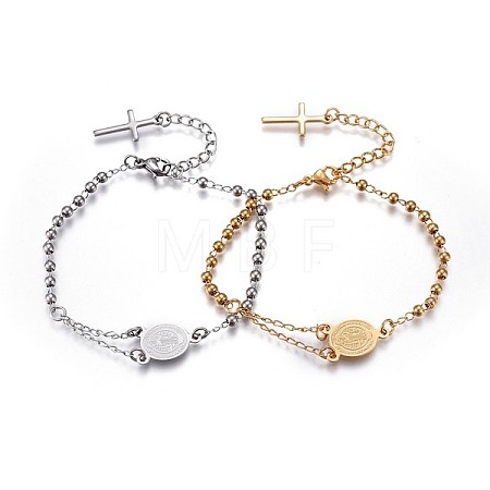 201 Stainless Steel Charm Bracelets BJEW-P258-15-1