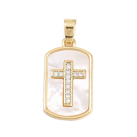 Brass Micro Pave Clear Cubic Zirconia Pendants KK-H273-37B-G-1