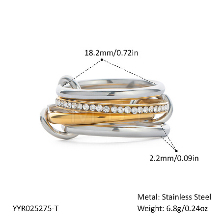 304 Stainless Steel Finger Rings for Women QA6774-8-1