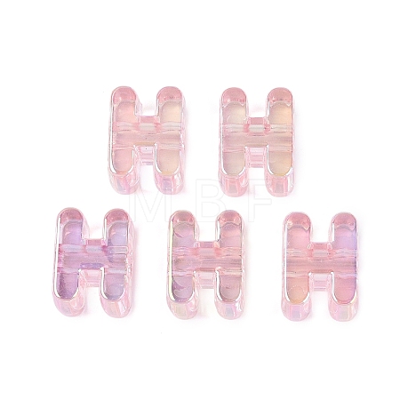 UV Plating Transparent Acrylic European Beads OACR-M027-02H-01-1