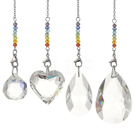 4Pcs 7 Chakra Crystal Suncatcher HJEW-JM05025-1
