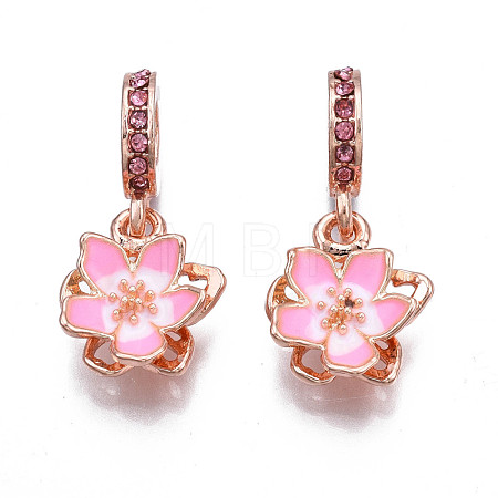 Rack Plating Alloy Enamel European Dangle Charms MPDL-N039-067-1
