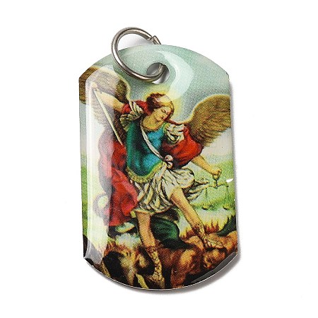 Rectangle Epoxy Resin Pendants RESI-L038-04P-02-1