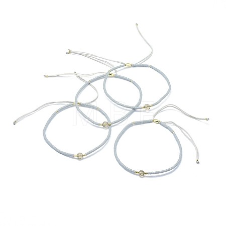 Adjustable Natural Smoky Quartz Braided Bead Bracelets BJEW-F391-A18-1