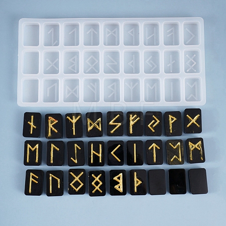 Runes/Futhark/Futhorc Silicone Molds DIY-K017-17-1