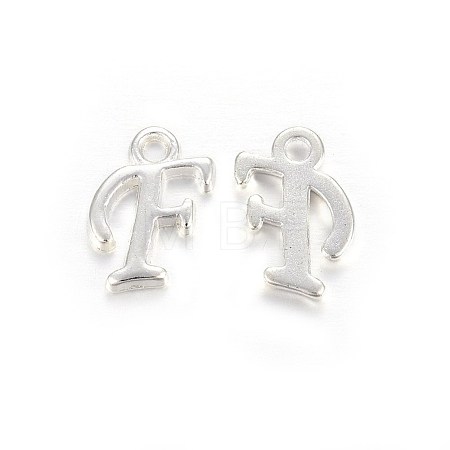 Silver Color Plated Alloy Letter Pendants PALLOY-J718-01S-F-1