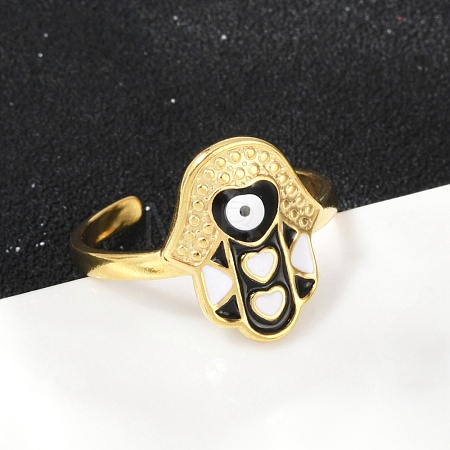 304 Stainless Steel Adjustable Cuff Rings RJEW-Q015-01G-D-1