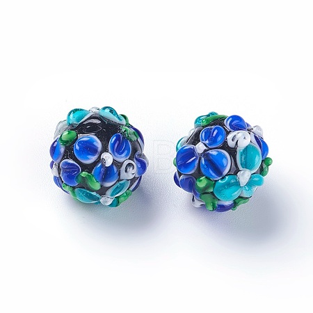 Handmade Bumpy Lampwork Beads LAMP-E021-07F-1