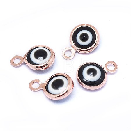 Handmade Evil Eye Lampwork Charms KK-F764-13RG-01-1