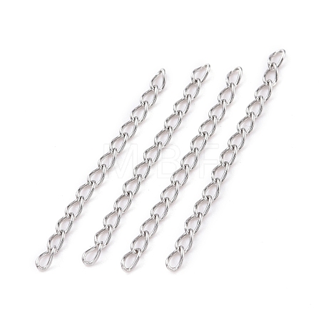 304 Stainless Steel Curb Chains Extender STAS-WH0032-02A-P-1