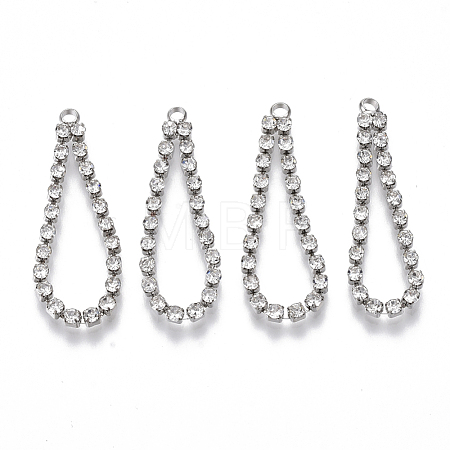 Brass Rhinestone Cup Chain Pendants KK-R129-07P-1