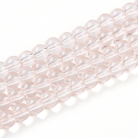 Baking Paint Transparent Glass Beads Strands DGLA-N006-6mm-02-1