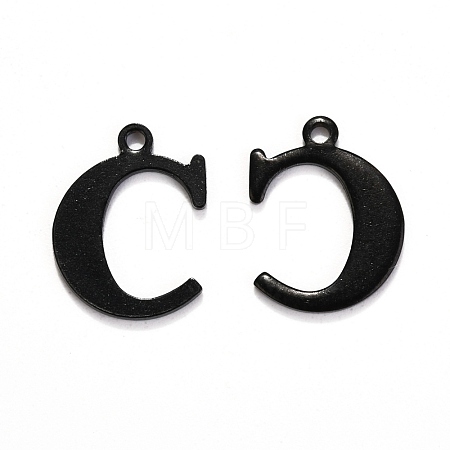 304 Stainless Steel Alphabet Charms STAS-H122-C-EB-1