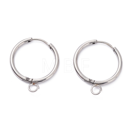 Tarnish Resistant 201 Stainless Steel Huggie Hoop Earring Findings STAS-P283-01O-P-1