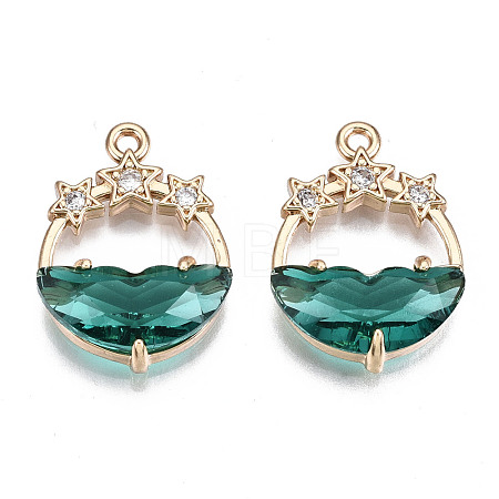 Faceted Transparent Glass Pendants GLAA-T020-18E-1