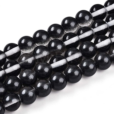 Baking Paint Transparent Glass Beads Strands DGLA-N011-8mm-10-1