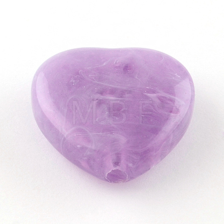 Heart Imitation Gemstone Acrylic Beads OACR-R018-15-1