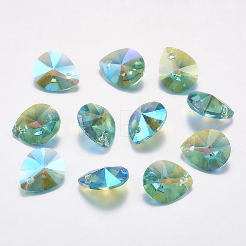 Faceted Glass Rhinestone Pendants RGLA-F053-A-202PS-1