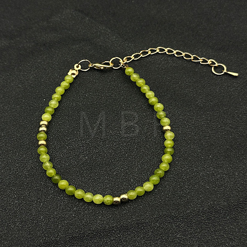 Elegant Natural Peridot Bead Beaded Bracelets ZL0377-1-1